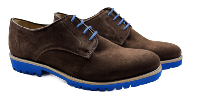 Mens Brown & Blue Derby Dress Shoes