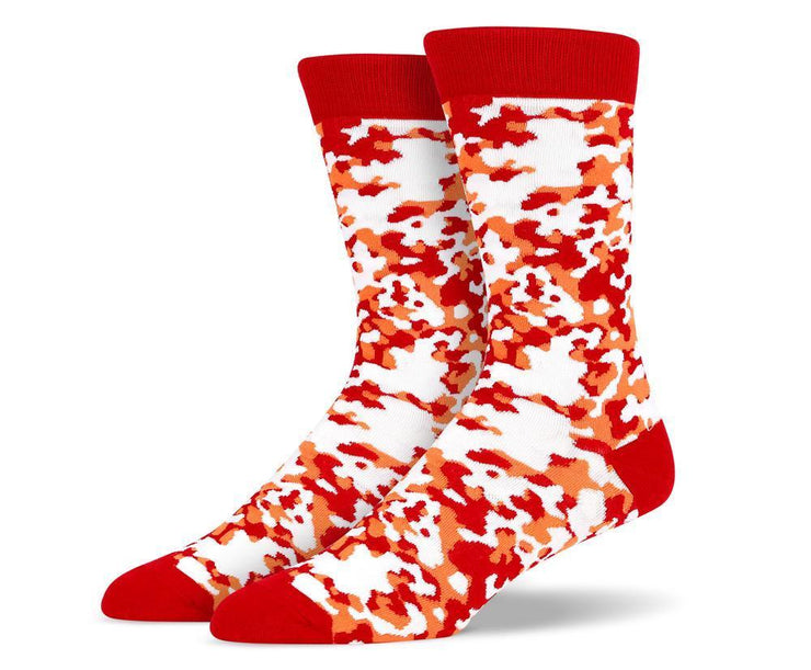 Mens Red Camouflage Socks