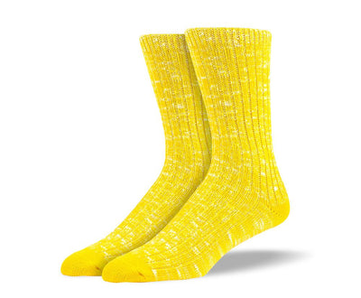 Men's Yellow Casual Crew Socks