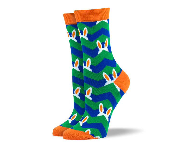 Womens Green Easter Dress Socks