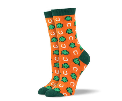 Orange St. Patrick's Day Women's Dress Socks
