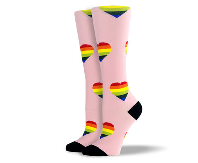 Women's Pink Heart Compression Socks