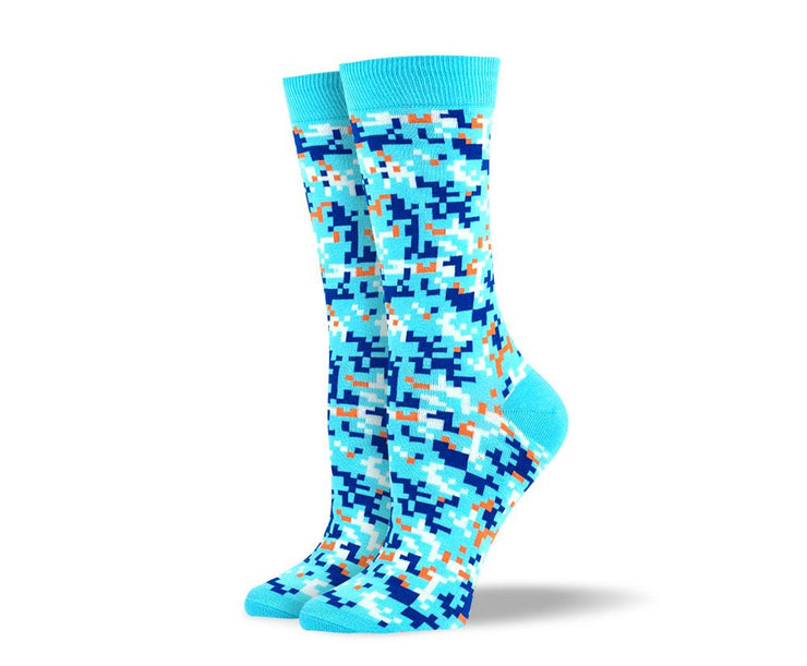 Women's Blue Camouflage Socks