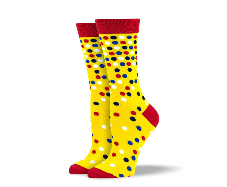 Women's Yellow Polka Dot Socks