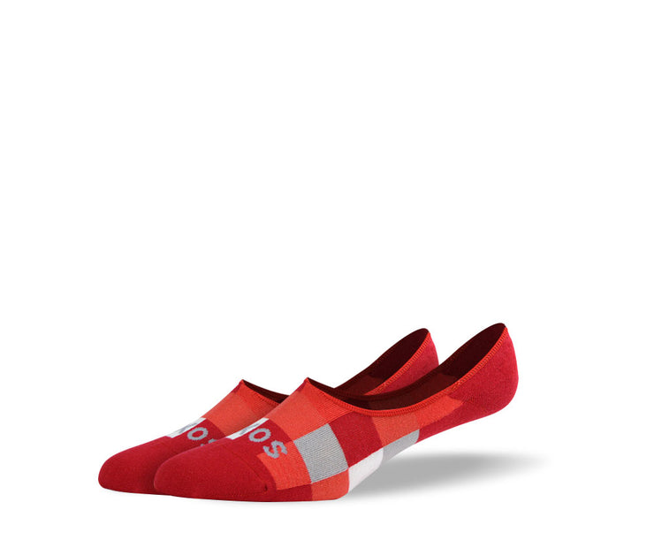 Men's Red Checkered No Show Socks