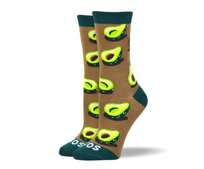 Women's Colorful Brown Avocado Socks