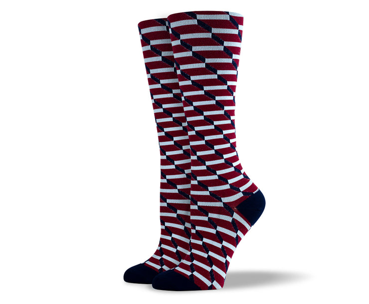 Women's 3D Rectangles Compression Socks