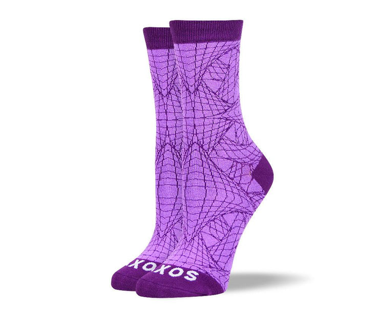 Women's Colorful Purple Web Socks
