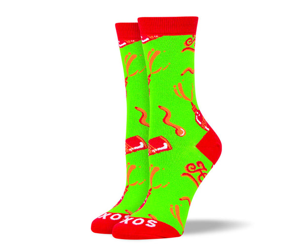 Women's Crazy Green Hot Sauce Socks