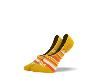 Women's Orange Stripes No Show Socks
