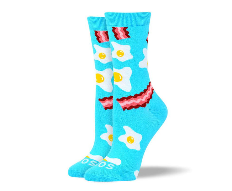 Womens Novelty Bacon & Eggs Socks