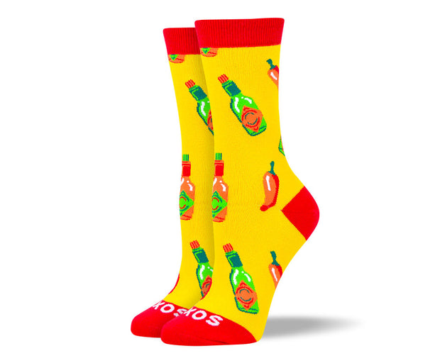 Women's Fun Yellow Hot Sauce Socks