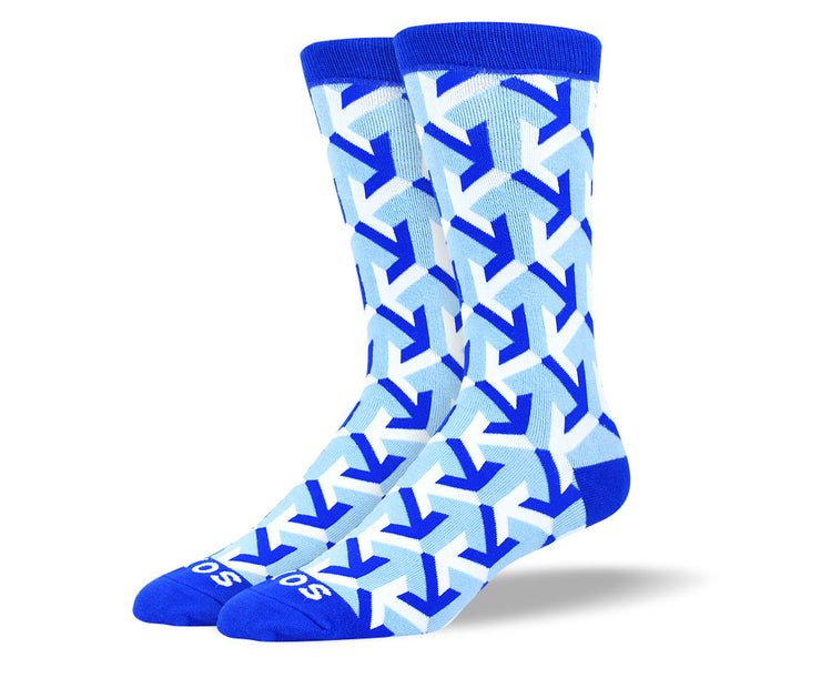 Men's Blue & White Arrow Socks