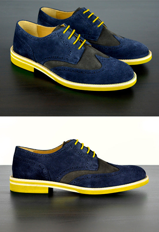 Mens Brown & Blue Leather Wingtip Dress Shoes | Soxy Socks Soxy.com Mens Brown & Blue Leather Wingtip Dress Shoes | Soxy Socks Soxy.com