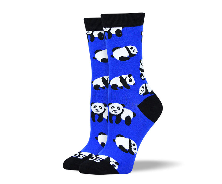 Women's Crazy Blue Panda Socks