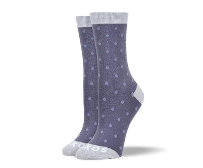 Women's Bold Grey Small Polka Dots Socks