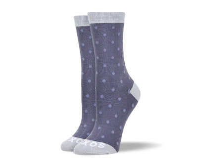 Women's Grey Small Polka Dots Socks