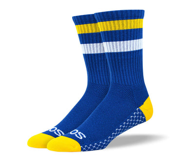 Women's Blue & Yellow Athletic Crew Socks