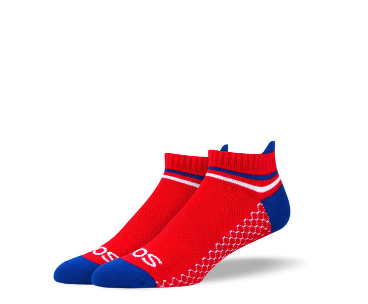 Men's Red & Blue Athletic Ankle Socks