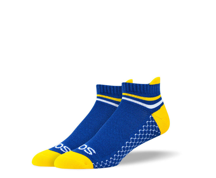 Men's Blue & Yellow Athletic Ankle Socks