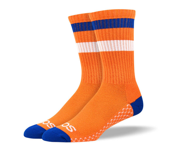 Women's Orange & Blue Athletic Crew Socks