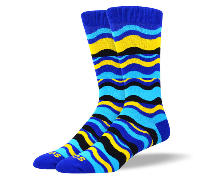 Men's Crazy Blue Waves Socks
