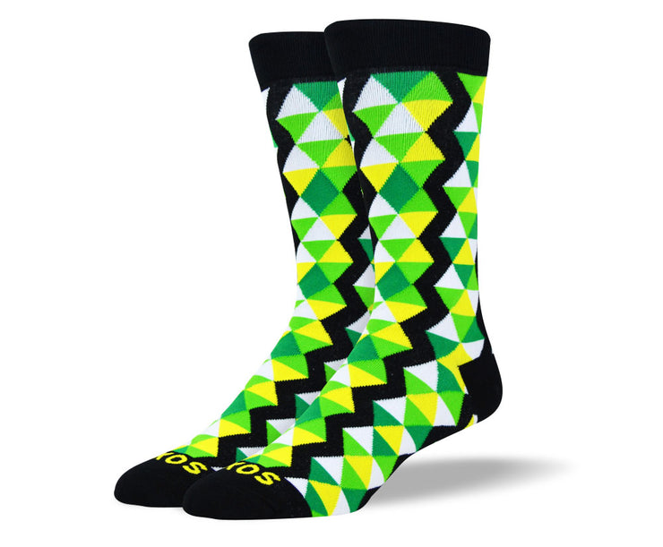 Men's Funny Green Triangle Socks