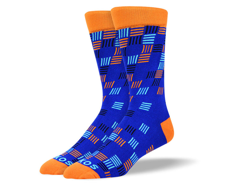 Men's Funny Blue Line Socks