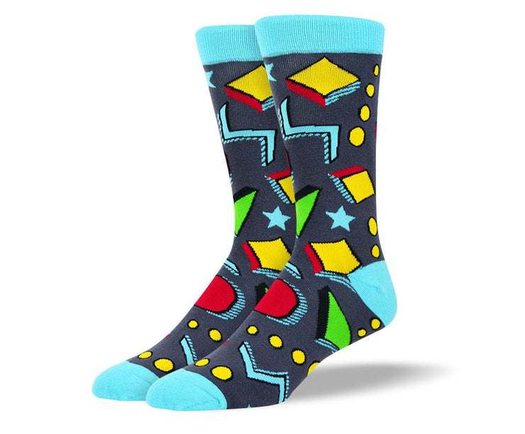 Men's Pattern Grey Art Socks