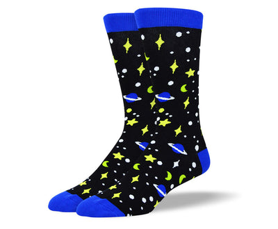 Men's Crazy Black Space Socks