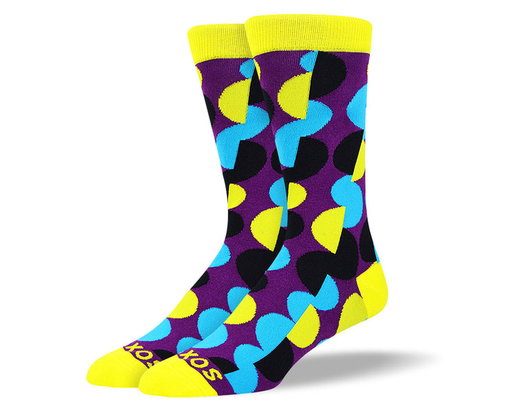 Men's Purple Crazy Dot Socks