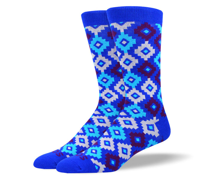 Men's Unique Blue Diamond Socks