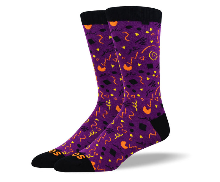 Men's Fun Purple Party Socks