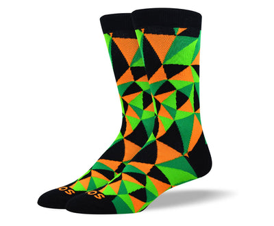 Men's Trendy Green Mosaic Socks