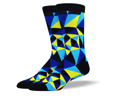Men's Trendy Blue Mosaic Socks