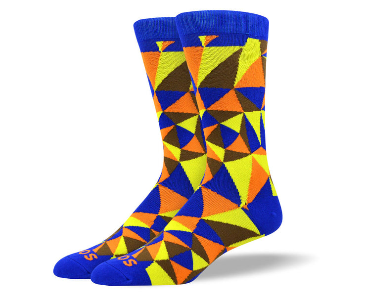 Men's Trendy Orange Mosaic Socks