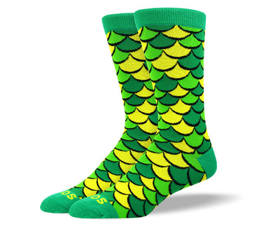 Men's Crazy Green Scales Socks