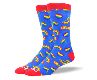 Men's Blue Pride Rainbow Socks