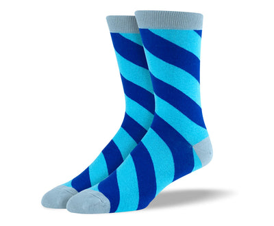 Men's Blue Diagonal Stripes Socks