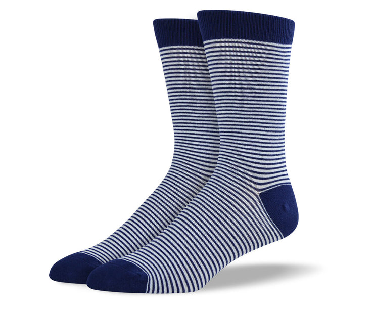 Men's Navy Thin Striped Socks