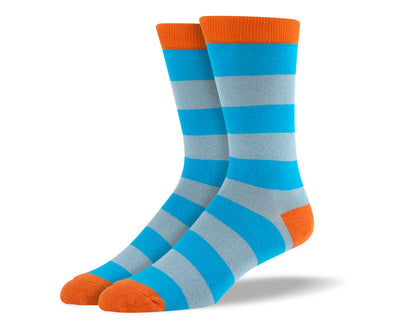 Men's Light Blue Big Stripes Socks