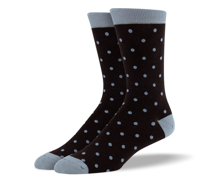 Men's Dark Brown Small Polka Dots Socks