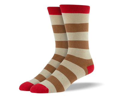 Men's Brown Thick Stripes Socks