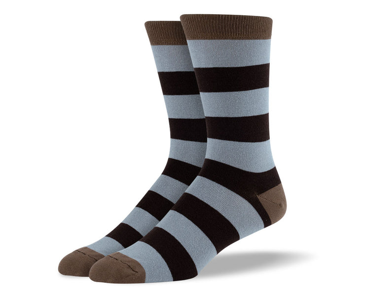 Men's Dark Brown Thick Stripes Socks