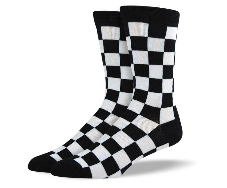 Men's Novelty Black & White Square Socks