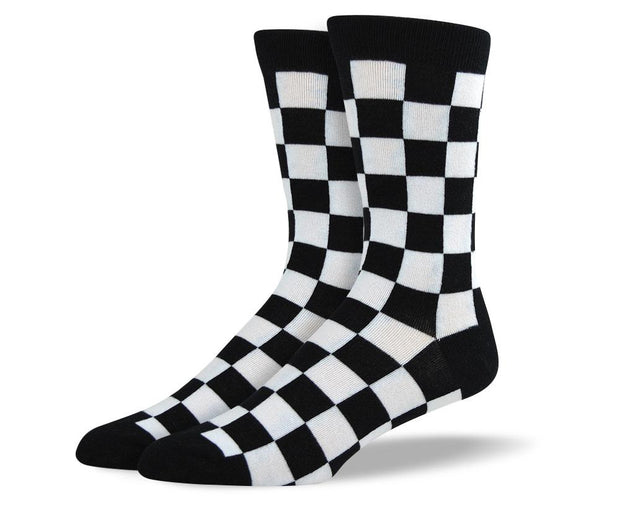 Men's Trendy Black & White Square Socks