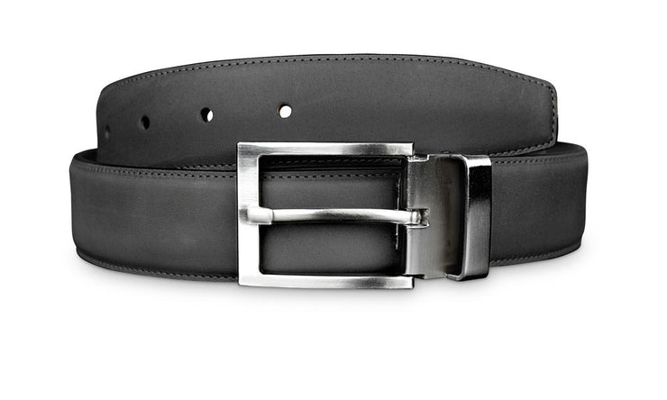 Mens Grey Leather Belt