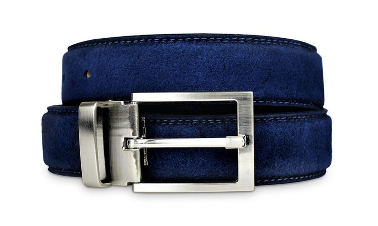 Mens Navy Suede Belt