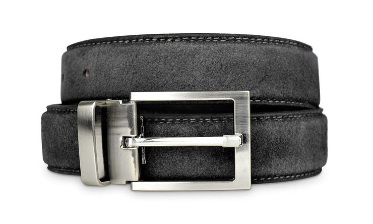 Mens Grey Suede Belt