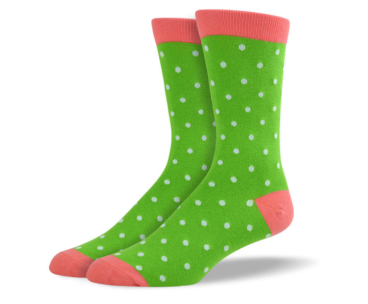 Men's Green Small Polka Dots Socks